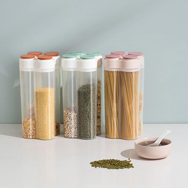 storage bottles & jars 4 compartments transparent sealed jar kitchen container plastic contaniner refrigerator cereal dispenser
storage bottles & jars 4 compartments transparent sealed jar kitchen container plastic contaniner refrigerator cereal dispenser
