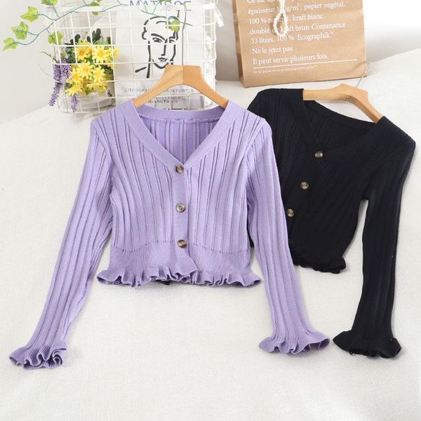 women's knits & tees autumn 2021 v-neck long-sleeved cardigan with hem waist and wooden ear knit sweater jacket knitted femme, White
women's knits & tees autumn 2021 v-neck long-sleeved cardigan with hem waist and wooden ear knit sweater jacket knitted femme, White
