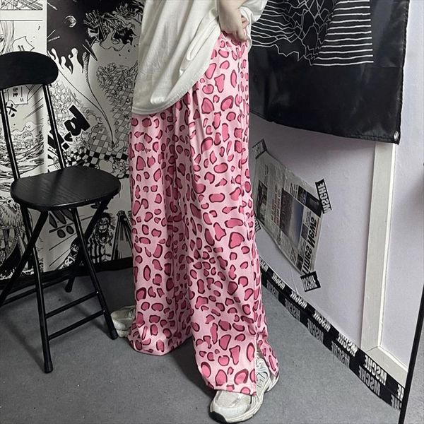 summer harajuku vintage casual pink womens capri kawaii leopard print oversized pocket bifurcation streetwear trousers, Black;white
summer harajuku vintage casual pink womens capri kawaii leopard print oversized pocket bifurcation streetwear trousers, Black;white