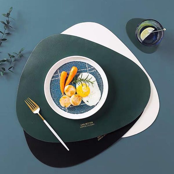 mats & pads nordic pu leather placemat table mat heat insulation non-slip simple placemats disc for dining kitchen
mats & pads nordic pu leather placemat table mat heat insulation non-slip simple placemats disc for dining kitchen