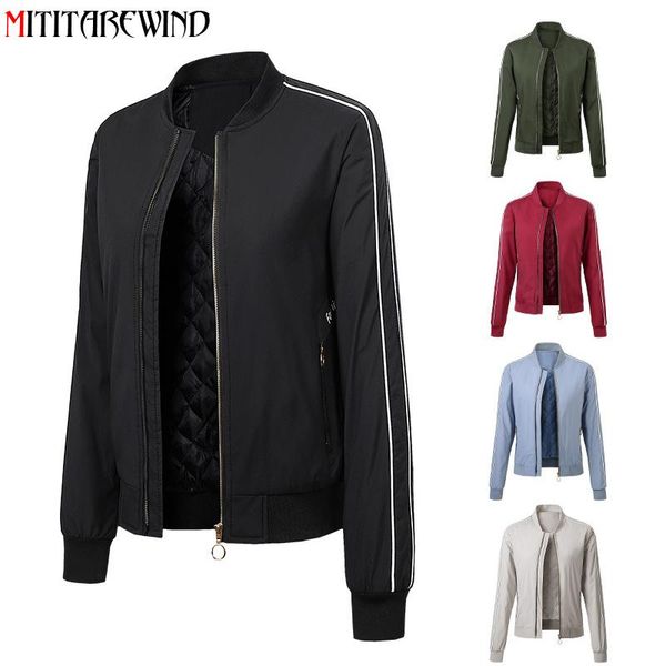 women's jackets spring autumn baseball jacket women slim fit side striped s-xl quilted coats femme warm windbreaker bomber female, Black;brown
women's jackets spring autumn baseball jacket women slim fit side striped s-xl quilted coats femme warm windbreaker bomber female, Black;brown