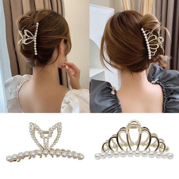 women elegant pearl hair clip claws rabbit ears hair claws crab for women korean crown barrettes hairpins hair accessories, Golden;silver
women elegant pearl hair clip claws rabbit ears hair claws crab for women korean crown barrettes hairpins hair accessories, Golden;silver