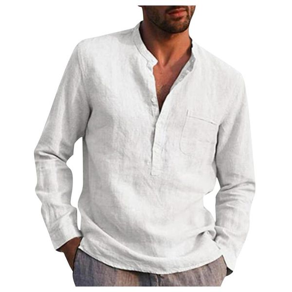 men's t-shirts feitong blusa stretwears shirt soft cotton linen long sleeves casual stand collar solid camisas de hombre, White;black
men's t-shirts feitong blusa stretwears shirt soft cotton linen long sleeves casual stand collar solid camisas de hombre, White;black