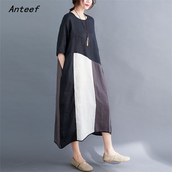 cotton linen plus size vintage women casual loose long summer dress elegant clothes ladies dresses sundress 210517, Black;gray
cotton linen plus size vintage women casual loose long summer dress elegant clothes ladies dresses sundress 210517, Black;gray