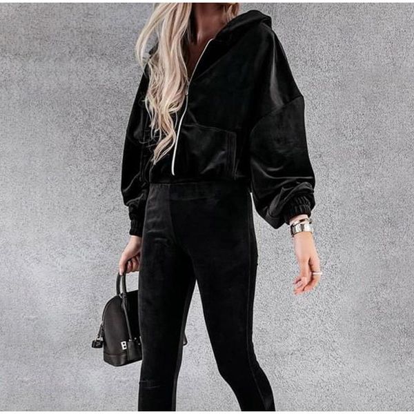 women's two piece pants ladies velvet suit hooded long-sleeved solid zipper cardigan and high-waist pencil two-piece set 2021 fashion c, White
women's two piece pants ladies velvet suit hooded long-sleeved solid zipper cardigan and high-waist pencil two-piece set 2021 fashion c, White