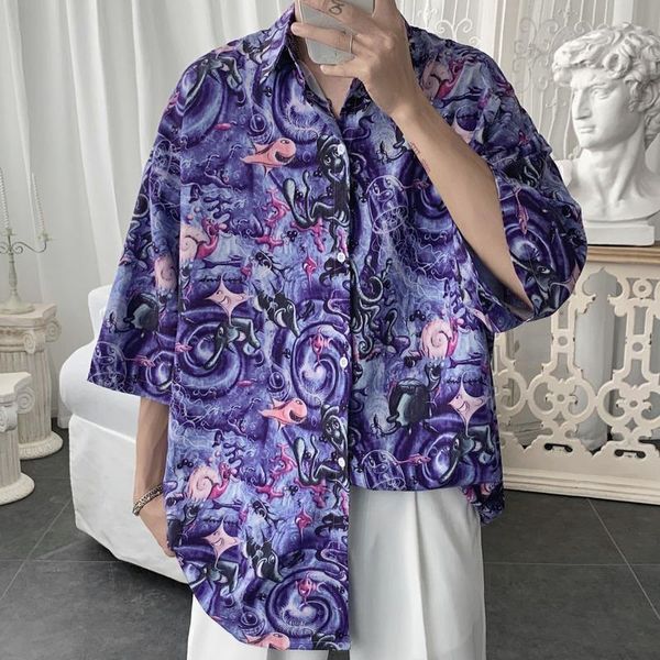men's casual shirts summer undersea world man baggy men shirt short sleeve vintage oversized streetwear couple fashion, White;black
men's casual shirts summer undersea world man baggy men shirt short sleeve vintage oversized streetwear couple fashion, White;black