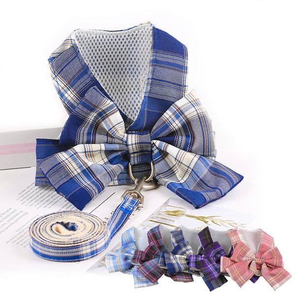 dog collars & leashes harness leash vest breathable checked bowknot clothes for dogs puppy pet chest strap accessoires
dog collars & leashes harness leash vest breathable checked bowknot clothes for dogs puppy pet chest strap accessoires