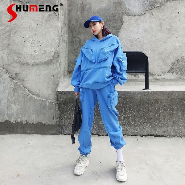 women's two piece pants 2021 spring fall european 3d zipper pocket hooded loose leisure workwear sport fashion two-piece women hoodie s, White
women's two piece pants 2021 spring fall european 3d zipper pocket hooded loose leisure workwear sport fashion two-piece women hoodie s, White