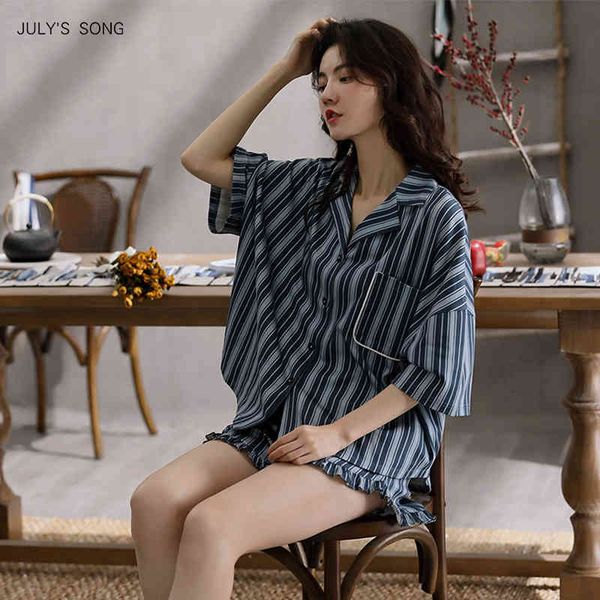 sleepwear summer sleepwear casual striped women's pajamas sets short sleeve shirts shorts homewear pijama femme 7bvd fv92, Black;red
sleepwear summer sleepwear casual striped women's pajamas sets short sleeve shirts shorts homewear pijama femme 7bvd fv92, Black;red