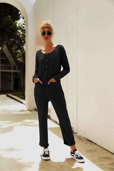 women's jumpsuits & rompers women fashion ladies stylish solid color v neck long sleeve buttoned pocket docer casual fitted, Black;white
women's jumpsuits & rompers women fashion ladies stylish solid color v neck long sleeve buttoned pocket docer casual fitted, Black;white