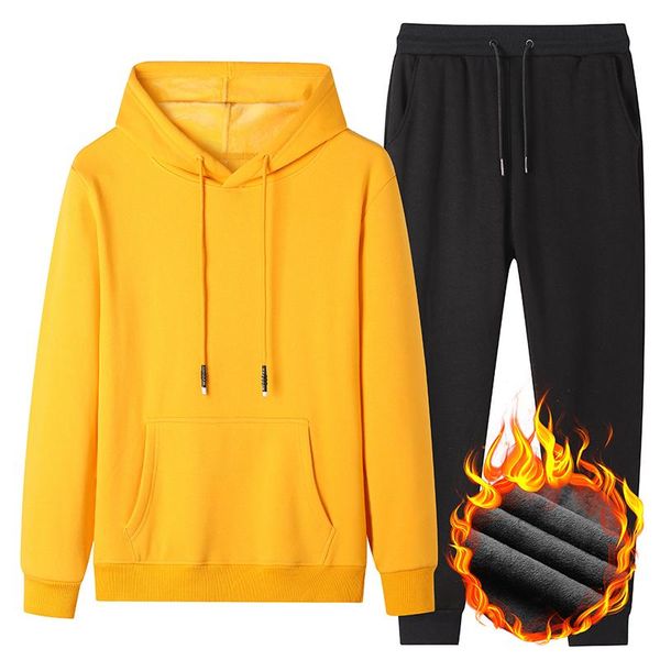 men's tracksuits suit 2021 autumn and winter plus velvet thick hooded casual sports korean trend fashion brand, Gray
men's tracksuits suit 2021 autumn and winter plus velvet thick hooded casual sports korean trend fashion brand, Gray