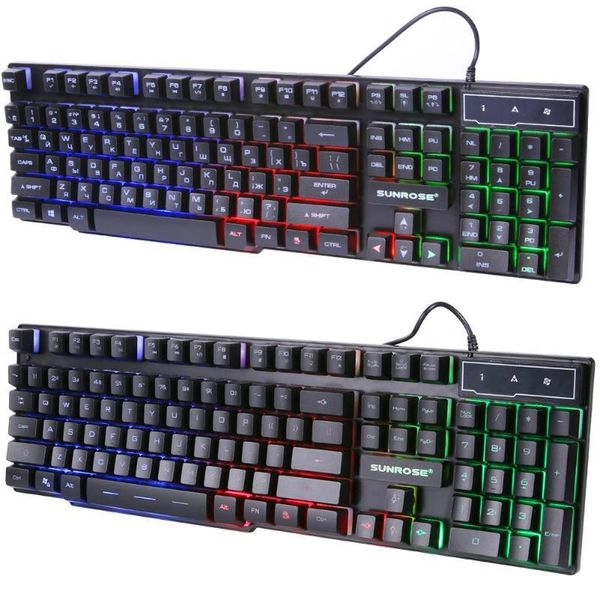 keyboards sunrose k201 usb russian/english mechanical keyboard 104 keys 3-color adjustable backlight splashproof computer game keypads
keyboards sunrose k201 usb russian/english mechanical keyboard 104 keys 3-color adjustable backlight splashproof computer game keypads