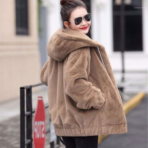 women's fur & faux women hooded coat autumn winter warm soft luxury overcoat thick plus size female plush coats, Black
women's fur & faux women hooded coat autumn winter warm soft luxury overcoat thick plus size female plush coats, Black