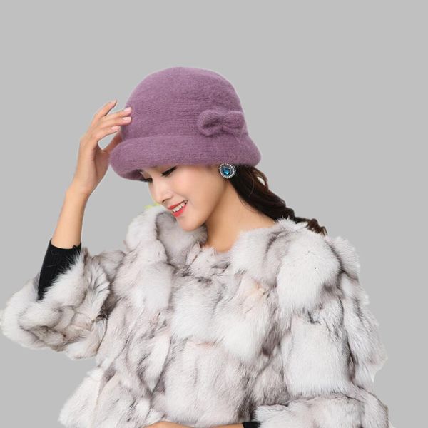 berets ladies elegant winter warm cap 100% rabbit wool warm flower floppy hats for women middle age female bucket fedoras for mom, Blue;gray
berets ladies elegant winter warm cap 100% rabbit wool warm flower floppy hats for women middle age female bucket fedoras for mom, Blue;gray