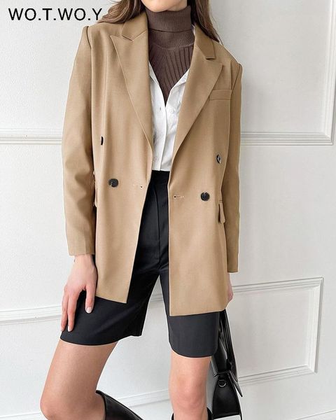 women's suits & blazers wotwoy office lady oversized double breasted women elegant autumn suit jackets female long sleeve black white o, White;black
women's suits & blazers wotwoy office lady oversized double breasted women elegant autumn suit jackets female long sleeve black white o, White;black