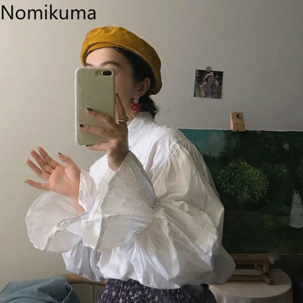 nomikuma white flare long sleeve women blouses autumn korean turn-down collar shirt causal blusas mujer de moda 6c286 210427
nomikuma white flare long sleeve women blouses autumn korean turn-down collar shirt causal blusas mujer de moda 6c286 210427