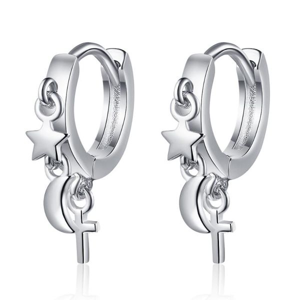 luxury 925 sterling silver small hoop earrings inlaid zircon stars moon for women wedding cross jewelry gifts & huggie, Golden;silver
luxury 925 sterling silver small hoop earrings inlaid zircon stars moon for women wedding cross jewelry gifts & huggie, Golden;silver