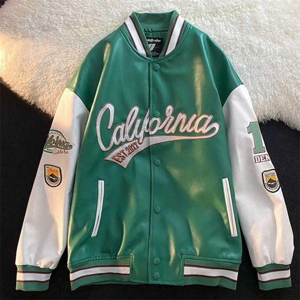 american retro leather baseball uniform couple casual loose jackets letter embroidered coats men's motorcycle bomb street jacket 211217, Black;brown
american retro leather baseball uniform couple casual loose jackets letter embroidered coats men's motorcycle bomb street jacket 211217, Black;brown
