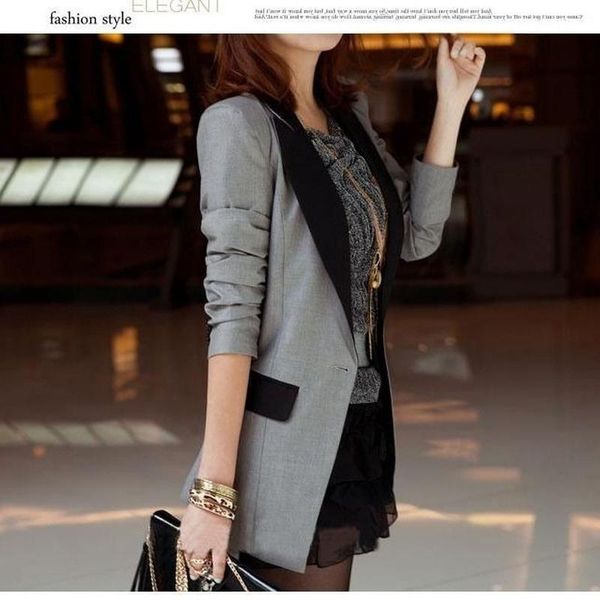 women's suits & blazers women autumn fashion coat vintage single button long sleeve female slim office lady blazer outwear x15, White;black
women's suits & blazers women autumn fashion coat vintage single button long sleeve female slim office lady blazer outwear x15, White;black