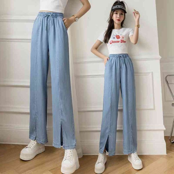women's pants & capris split tencel denim wide leg high waist drape summer thin loose straight women bottoms pants dtrq, Black;white
women's pants & capris split tencel denim wide leg high waist drape summer thin loose straight women bottoms pants dtrq, Black;white