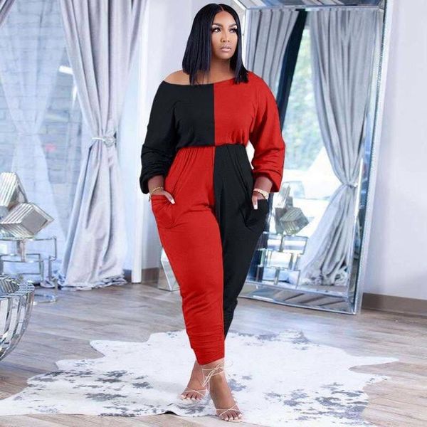 plus size pants zjfzml zz women clothing jumpsuit color block spliced one shoulder long sleeve draped romper drop wholesale, Black
plus size pants zjfzml zz women clothing jumpsuit color block spliced one shoulder long sleeve draped romper drop wholesale, Black
