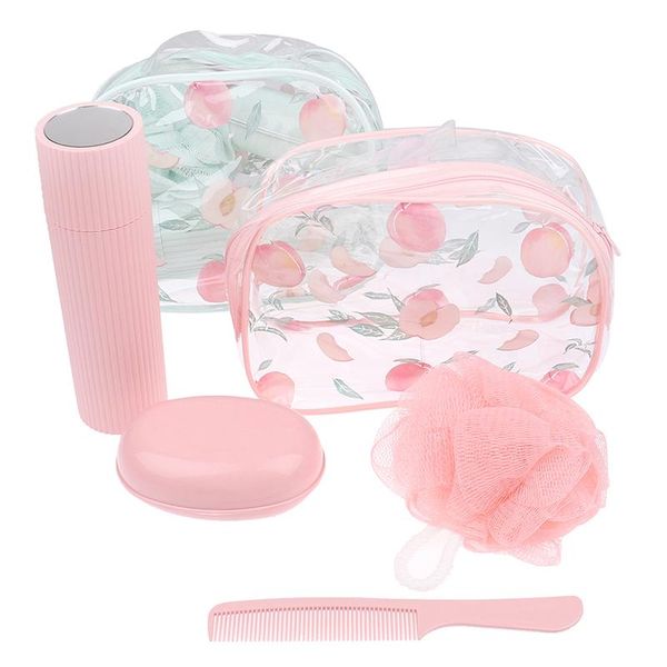 storage bags 5 pcs/set cosmetic wash bag zip pouch waterproof makeup travel comb bath ball