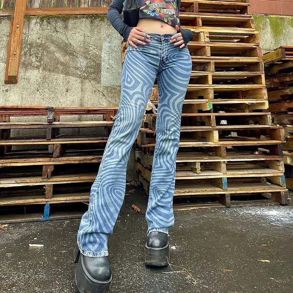 women's jeans fashion women\u2021s retro skinny straight flared swirl printed high waist long denim pants with pockets, Blue
women's jeans fashion women\u2021s retro skinny straight flared swirl printed high waist long denim pants with pockets, Blue