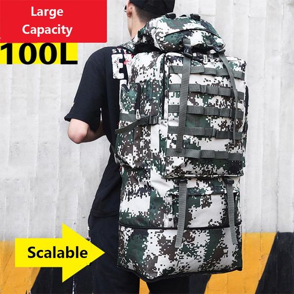 outdoor 100l large capacity camouflage tactical backpack waterproof anti-scratch traveling bags climbing hiking camping rucksack
outdoor 100l large capacity camouflage tactical backpack waterproof anti-scratch traveling bags climbing hiking camping rucksack