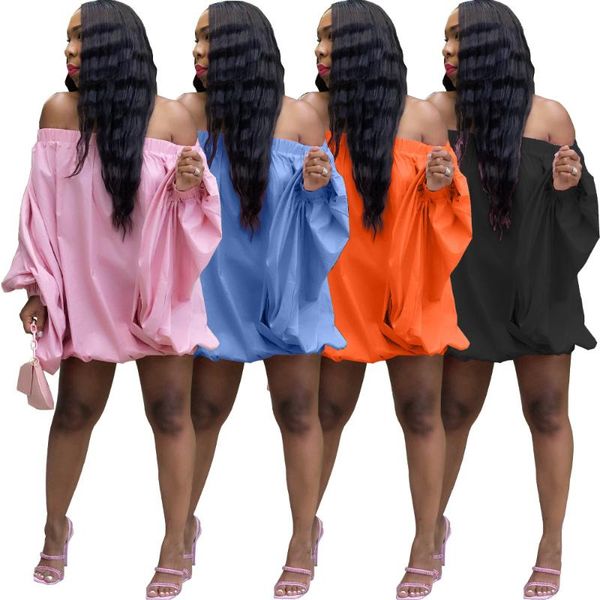 casual dresses off the shoulder slash neck long puff sleeve loose short dress women fashion solid backless night club partywear, Black;gray
casual dresses off the shoulder slash neck long puff sleeve loose short dress women fashion solid backless night club partywear, Black;gray