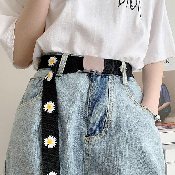 belts metal automatic buckle casual canvas men women punk daisy waist strap jeans trouser black female harajuku waistband, Black;brown
belts metal automatic buckle casual canvas men women punk daisy waist strap jeans trouser black female harajuku waistband, Black;brown