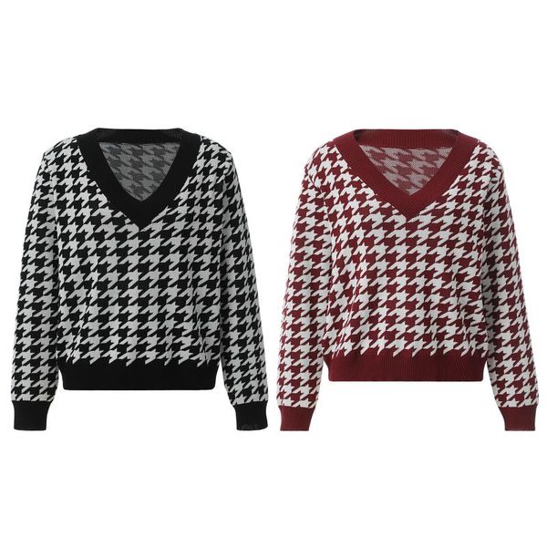 women's sweaters 2021 women color block sweater girls adults houndstooth pattern long sleeve v-neck knitwear 2 colors s//l/xl black/re, White;black
women's sweaters 2021 women color block sweater girls adults houndstooth pattern long sleeve v-neck knitwear 2 colors s//l/xl black/re, White;black