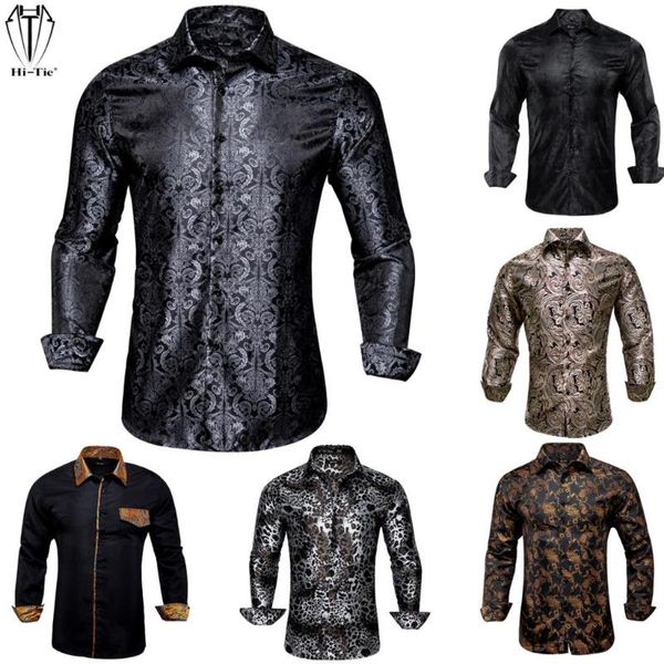 men's casual shirts hi-tie silk mens long sleeve black brown paisley floral shirt slim fit for men male dress jeans suit weddin, White;black
men's casual shirts hi-tie silk mens long sleeve black brown paisley floral shirt slim fit for men male dress jeans suit weddin, White;black