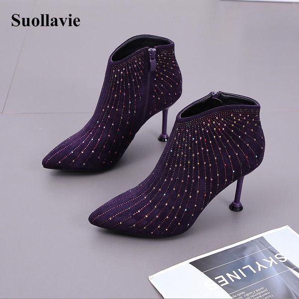 boots suollavie fashion women luxury crystal ladies shoes side zipper ankle party high heels glitter pointed stilett, Black
boots suollavie fashion women luxury crystal ladies shoes side zipper ankle party high heels glitter pointed stilett, Black