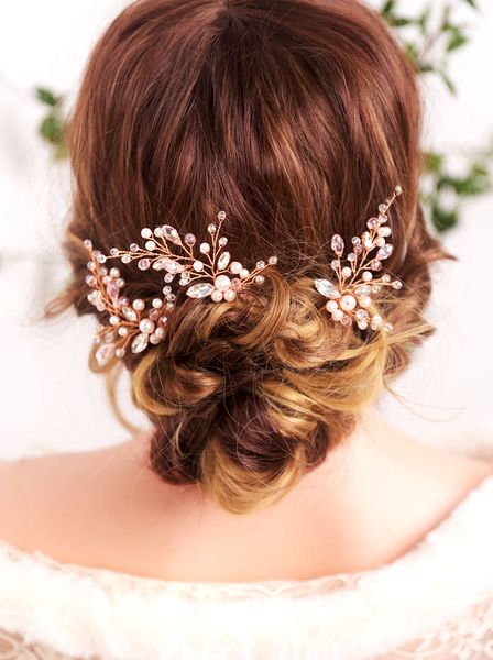 Bridal Headwear Rose gold Rhinestones Crystal Pearls Hair Pin for Wedding set of Headdress of women Ornaments
Bridal Headwear Rose gold Rhinestones Crystal Pearls Hair Pin for Wedding set of Headdress of women Ornaments