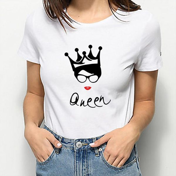 White Creative And Women Men T Shirts Queen Letter Print Short Sleeve Graphic Printed Valentines Day Modern Summer Shirt, White;black
White Creative And Women Men T Shirts Queen Letter Print Short Sleeve Graphic Printed Valentines Day Modern Summer Shirt, White;black
