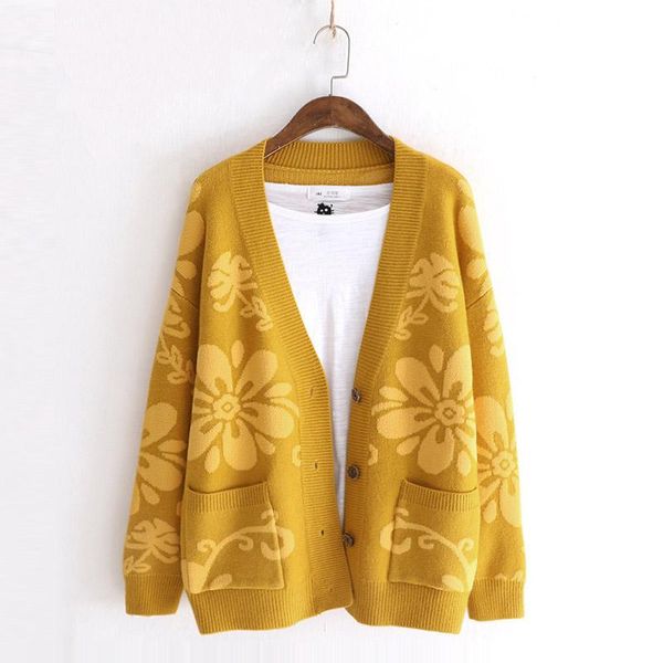 women's sweaters sweater cardigan women winter clothes fashion 2021 korean style clothing fall coat long sleeve cardigans floral v neck, White;black
women's sweaters sweater cardigan women winter clothes fashion 2021 korean style clothing fall coat long sleeve cardigans floral v neck, White;black