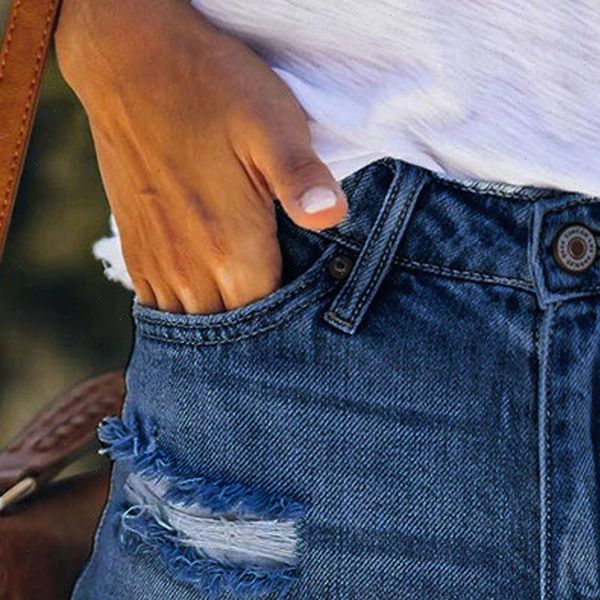 summer trendy ripped denim womens jeans shorts fashion pocket solid pants hole bottom casual, Blue
summer trendy ripped denim womens jeans shorts fashion pocket solid pants hole bottom casual, Blue