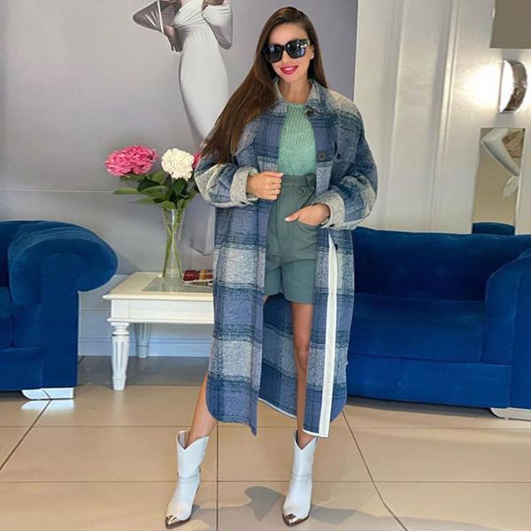 women's wool & blends 2021 fashion women elegant plaid outwear ladies office coat long trench, Black
women's wool & blends 2021 fashion women elegant plaid outwear ladies office coat long trench, Black