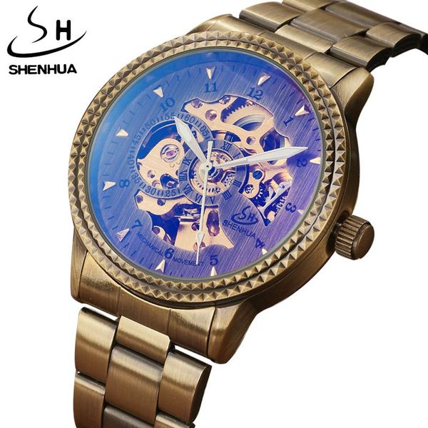 automatic mechanical watch men retro bronze case stainless steel skeleton analog watches relogio mascualino wristwatches, Slivery;brown
automatic mechanical watch men retro bronze case stainless steel skeleton analog watches relogio mascualino wristwatches, Slivery;brown