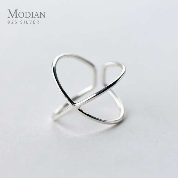 simple double layer line ring for women fashion 925 sterling silver glossy geometric size fine jewelry bijoux 210707