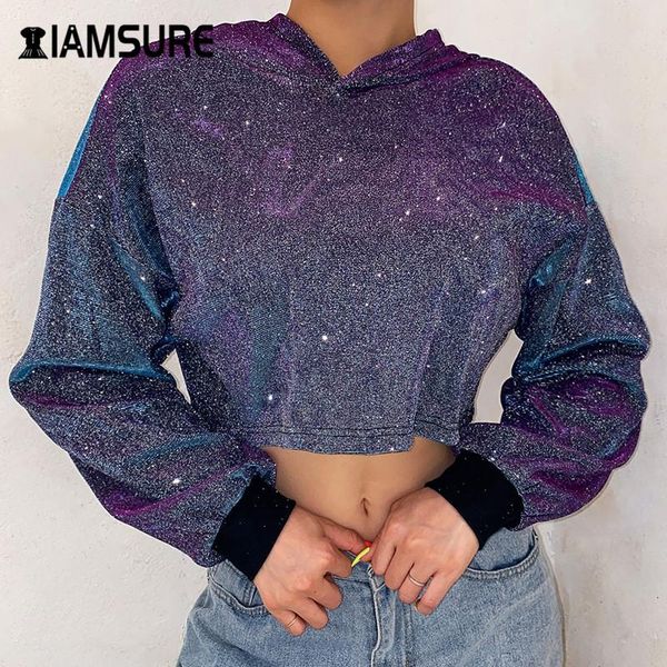 women's hoodies & sweatshirts iamsure korean fashion streetwear outfits glitter cropped 2021 autumn long sleeve casual loose, Black
women's hoodies & sweatshirts iamsure korean fashion streetwear outfits glitter cropped 2021 autumn long sleeve casual loose, Black