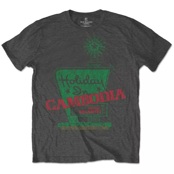 official dead kennedys t shirt holiday in cambodia grey classic punk rock tee, White;black
official dead kennedys t shirt holiday in cambodia grey classic punk rock tee, White;black