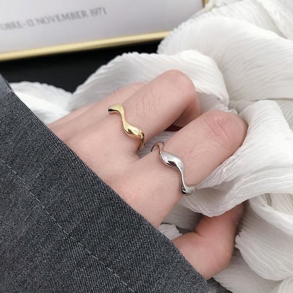 cluster rings trend gold color creative handmade irregular wave smooth engagement jewelry for women adjustable finger bijoux gift, Golden;silver
cluster rings trend gold color creative handmade irregular wave smooth engagement jewelry for women adjustable finger bijoux gift, Golden;silver