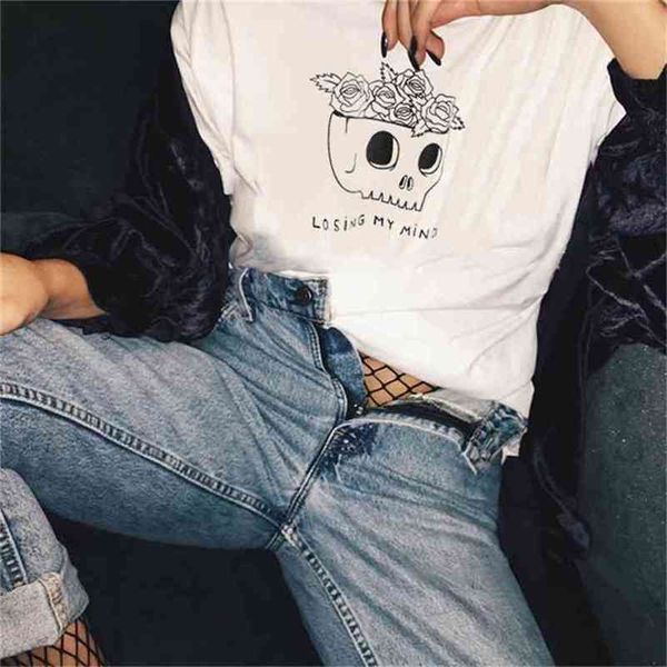 skeleton head losing my min graphic tee halloween gifts casual funny gothic style women t-shirt 210512, White
skeleton head losing my min graphic tee halloween gifts casual funny gothic style women t-shirt 210512, White