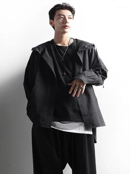 men's trench coats coat spring and autumn asymmetric hem design fashion leisure loose large size, Tan;black
men's trench coats coat spring and autumn asymmetric hem design fashion leisure loose large size, Tan;black