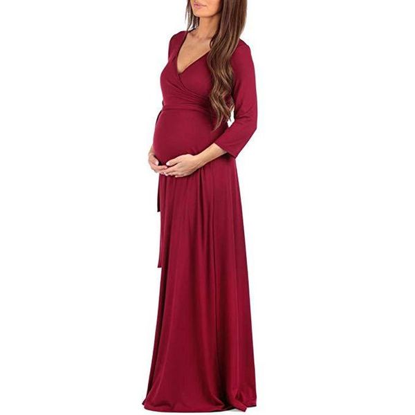 maternity dresses pregnant women long dressv-neck seven-point sleeves belt solid color pregnancy dress pography, White
maternity dresses pregnant women long dressv-neck seven-point sleeves belt solid color pregnancy dress pography, White