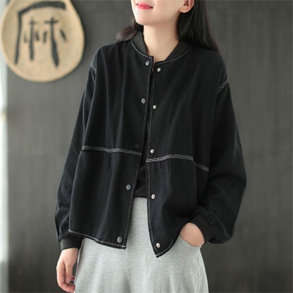spring autumn arts style women long sleeve loose black short coats all-matched casual single breasted solid jackets m447 210512, Black;brown
spring autumn arts style women long sleeve loose black short coats all-matched casual single breasted solid jackets m447 210512, Black;brown