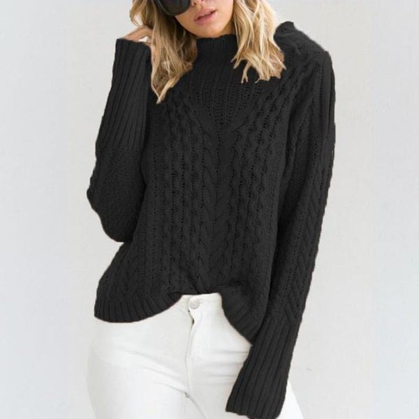 women's sweaters 2021 spring european and american sweater feminine half high neck long sleeve off-shoulder twist knit casual, White;black
women's sweaters 2021 spring european and american sweater feminine half high neck long sleeve off-shoulder twist knit casual, White;black