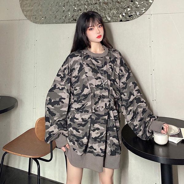 women's hoodies & sweatshirts patchwork button waist streetwear oversized women sweatshirt pullover fashion crewneck long sleeve camouf, Black
women's hoodies & sweatshirts patchwork button waist streetwear oversized women sweatshirt pullover fashion crewneck long sleeve camouf, Black