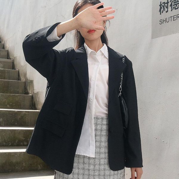autumn spring women's blazer single breasted pockets solid color jackets notched outerwear yellow suits & blazers, White;black
autumn spring women's blazer single breasted pockets solid color jackets notched outerwear yellow suits & blazers, White;black